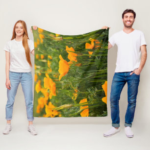 Kalifornien-Mohnblumen-Flecken-Fotografie Fleecedecke