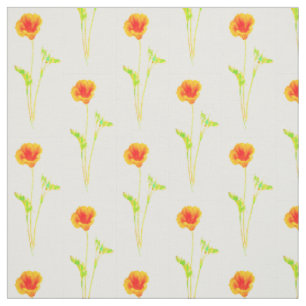 Kalifornien-Mohnblumen-orange Blumen-Muster Stoff