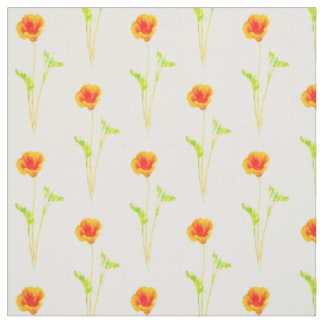 Kalifornien-Mohnblumen-orange Blumen-Muster Stoff