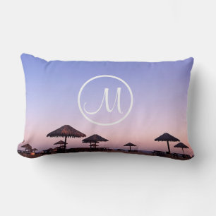 Kalifornien - Monogramm-Foto für lila Sonnenunterg Lendenkissen