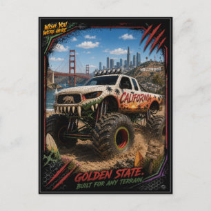 Kalifornien Monster Truck Off Road Kunst Postkarte