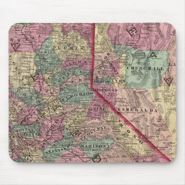 Kalifornien, Nevada 3 Mousepad (Vorne)