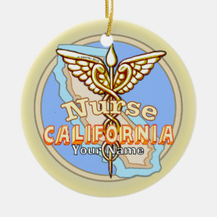 Kalifornien Nurse Caduceus  Keramik Ornament