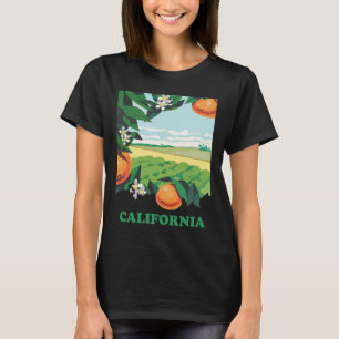 Kalifornien Orangenhain Sonniges Grün Reisen T-Shirt