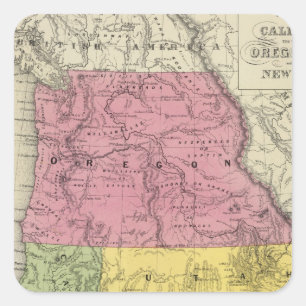 Kalifornien, Oregon, Utah, New Mexico Quadratischer Aufkleber