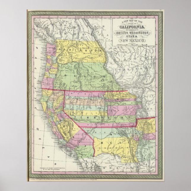 Kalifornien, Oregon, Washington, Utah, New Mexico  Poster (Vorne)