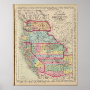 Kalifornien, Oregon, Washington, Utah, New Mexiko Poster