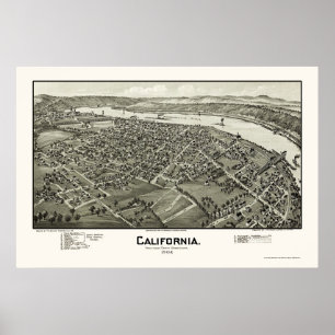 Kalifornien, PA Panorama Karte - 1902 Poster