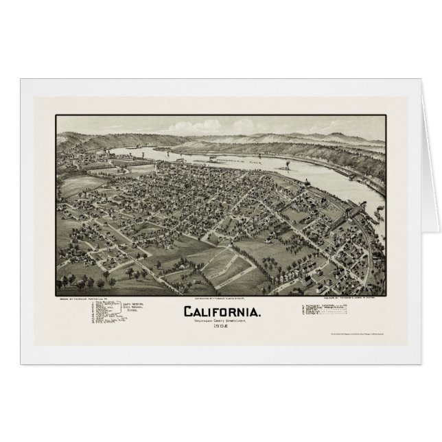 Kalifornien, panoramische Karte PAs - 1902 (Vorderseite (Horizontal))
