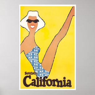 Kalifornien Poster Southern California Reise Kunst