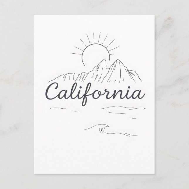 Kalifornien Postkarte (Vorderseite)