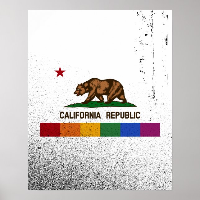 KALIFORNIEN PRIDE FLAG -.png Poster (Vorne)