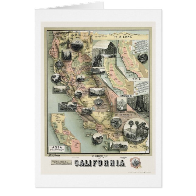 Kalifornien-Produkt-Karte 1888 (Vorne)