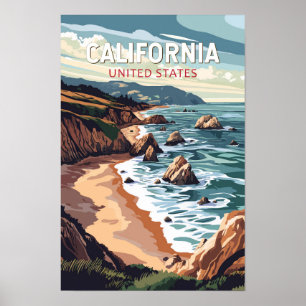 Kalifornien Reise Kunst Vintage Poster