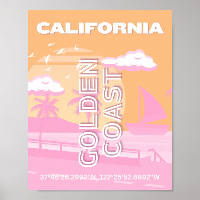 Kalifornien, Reisekunst, Preppy, Preppy Poster (Vorne)