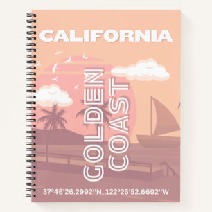 Kalifornien, Reisemöglichkeiten, Preppy, Pastell Notizbuch