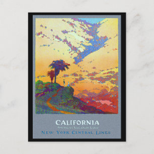 Kalifornien-Reiseplakat Postkarte