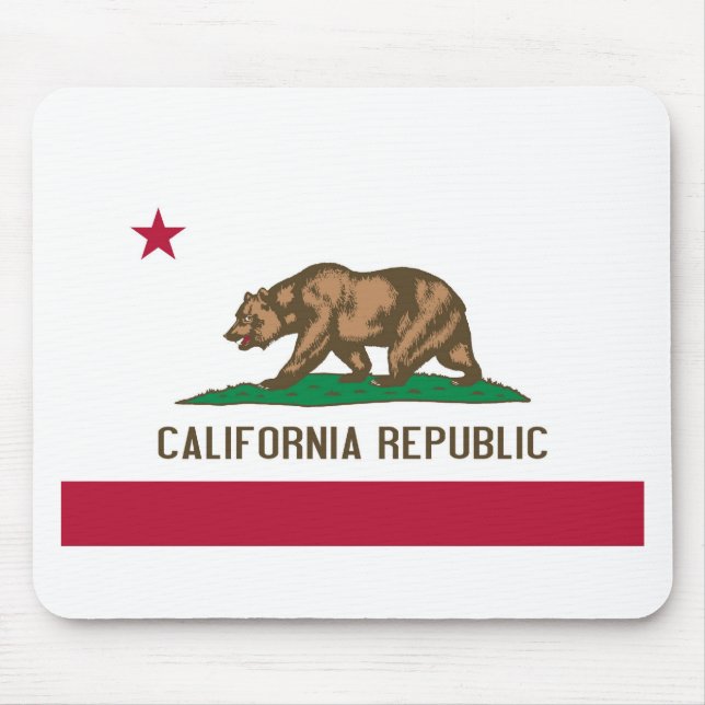Kalifornien-Republik-Bärn-Staats-Flagge Mousepad (Vorne)