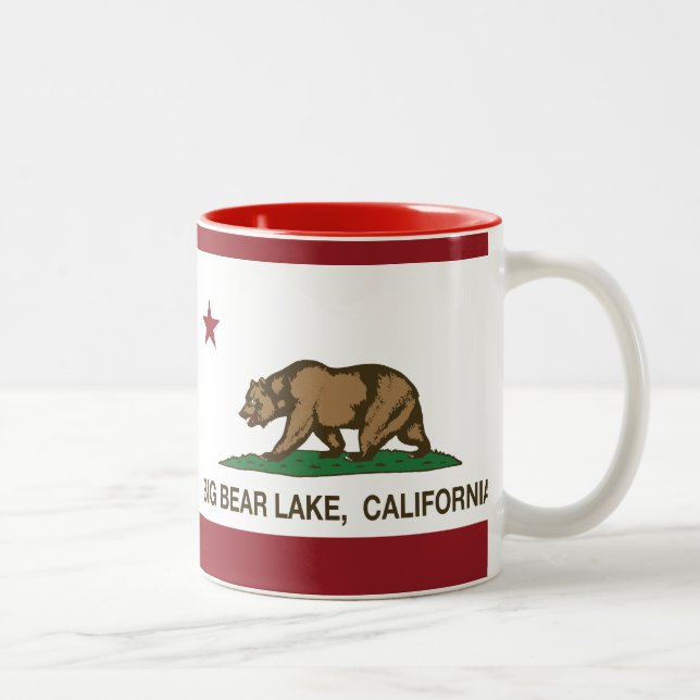 Kalifornien-Republik-Big Bear See Zweifarbige Tasse (Rechts)