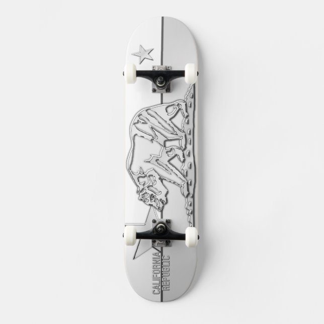 KALIFORNIEN - REPUBLIK Chrome auf der Grundlage An Skateboard (Vorderseite)