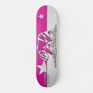 KALIFORNIEN - REPUBLIK Chrome auf Hot Pink Skateboard