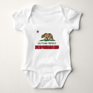 Kalifornien-Republik-Flagge beunruhigter Blick Baby Strampler