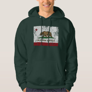 Kalifornien-Republik-Flagge beunruhigter Blick Hoodie