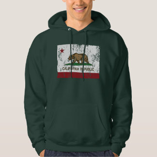 Kalifornien-Republik-Flagge beunruhigter Blick Hoodie