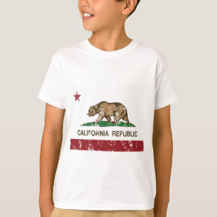 Kalifornien-Republik-Flagge beunruhigter Blick T-Shirt