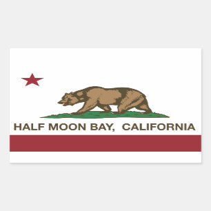 Kalifornien-Republik-Flagge Half Moon Bay Rechteckiger Aufkleber