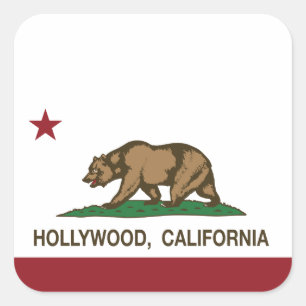 Kalifornien-Republik-Flagge Hollywood Quadratischer Aufkleber