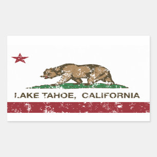Kalifornien-Republik-Flagge Lake Tahoe Rechteckiger Aufkleber