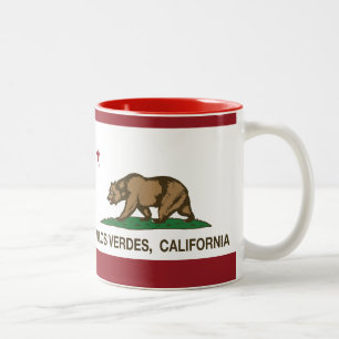 Kalifornien-Republik-Flagge Palos Verdes Zweifarbige Tasse