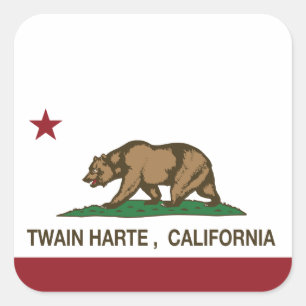 Kalifornien-Republik-Flagge Twain Harte Quadratischer Aufkleber