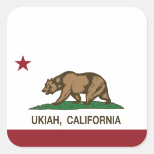 Kalifornien-Republik-Flagge Ukiah Quadratischer Aufkleber