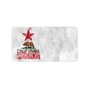 Kalifornien-Republik-Flaggen-Bär in der Painterly Adressaufkleber