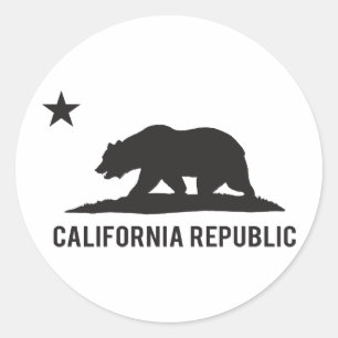 Kalifornien-Republik - grundlegend Runder Aufkleber