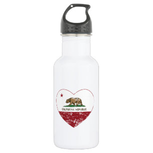 Kalifornien-Republik-Liebe-Herz beunruhigt Trinkflasche