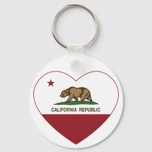 Kalifornien-Republik-Liebe-Kalifornien-Herz Schlüsselanhänger