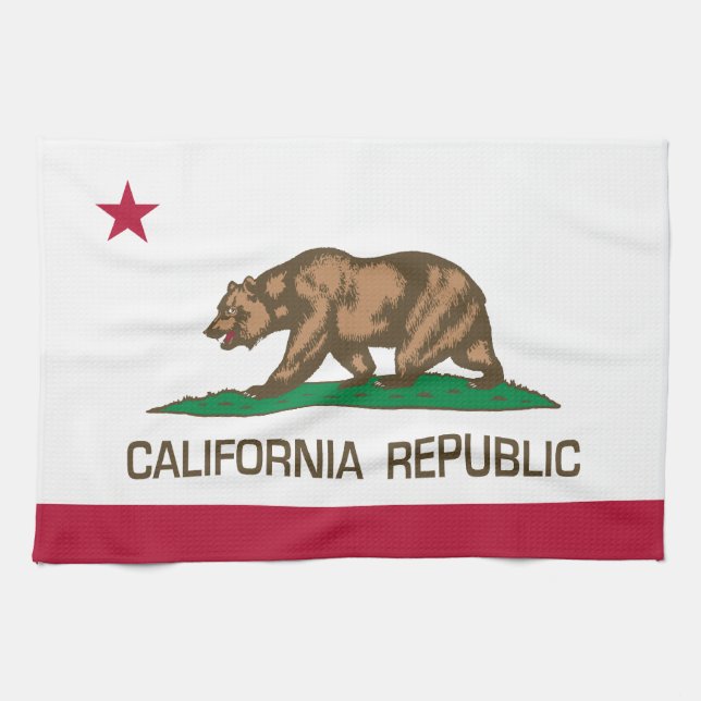 Kalifornien-Republik (Staats-Flagge) Küchentuch (Horizontal)
