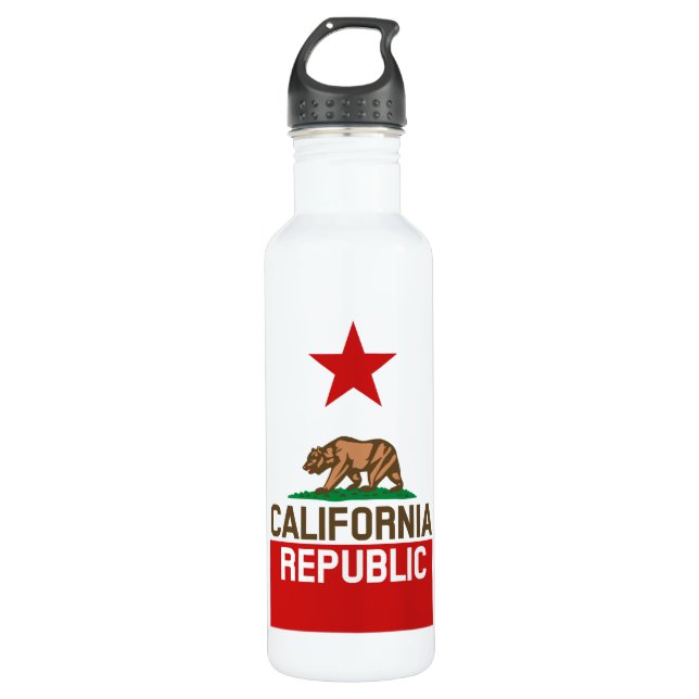KALIFORNIEN-REPUBLIK Staats-Flaggen-Entwurf Edelstahlflasche (Vorderseite)