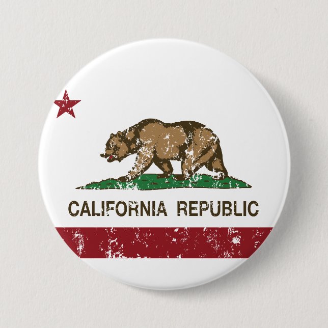 Kalifornien-Republik-Staatsflagge Button (Vorderseite)