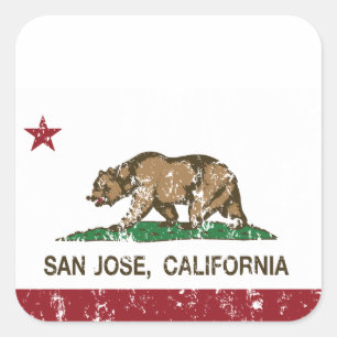 Kalifornien-Republik-Staatsflagge San Jose Quadratischer Aufkleber