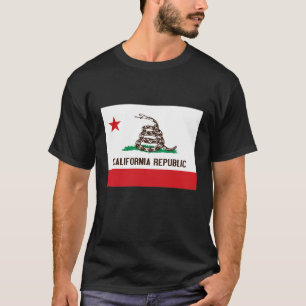 KALIFORNIEN REPUBLIK STAATSFRAHNE KLAPPERSCHLANGE T-Shirt