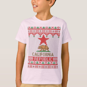 Kalifornien-Republik-Weihnachtshässliche T-Shirt