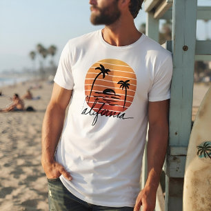 Kalifornien Retro 70er Sonnenuntergang Palme T-Shirt