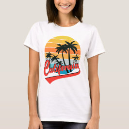 Kalifornien Retro Sunset Women's White T - Shirt