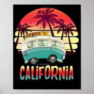 Kalifornien Retro Surf Vintage Surfer abgenutzt Poster