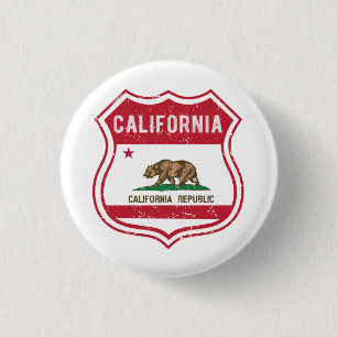 Kalifornien Route 66 Flag Poster Acryl Druck Reise Button