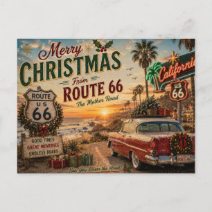 Kalifornien Route 66 Weihnachtsgrüße Postkarte